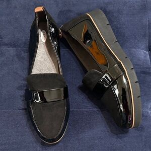 Dr. Scholl's Black Patent Leather & Suede Loafers